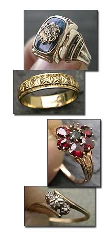 Blue class ring, ruby ring