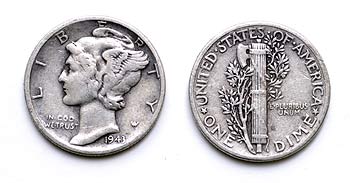 1941 Mercury dime